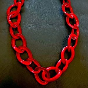 Red metal Monet necklace
